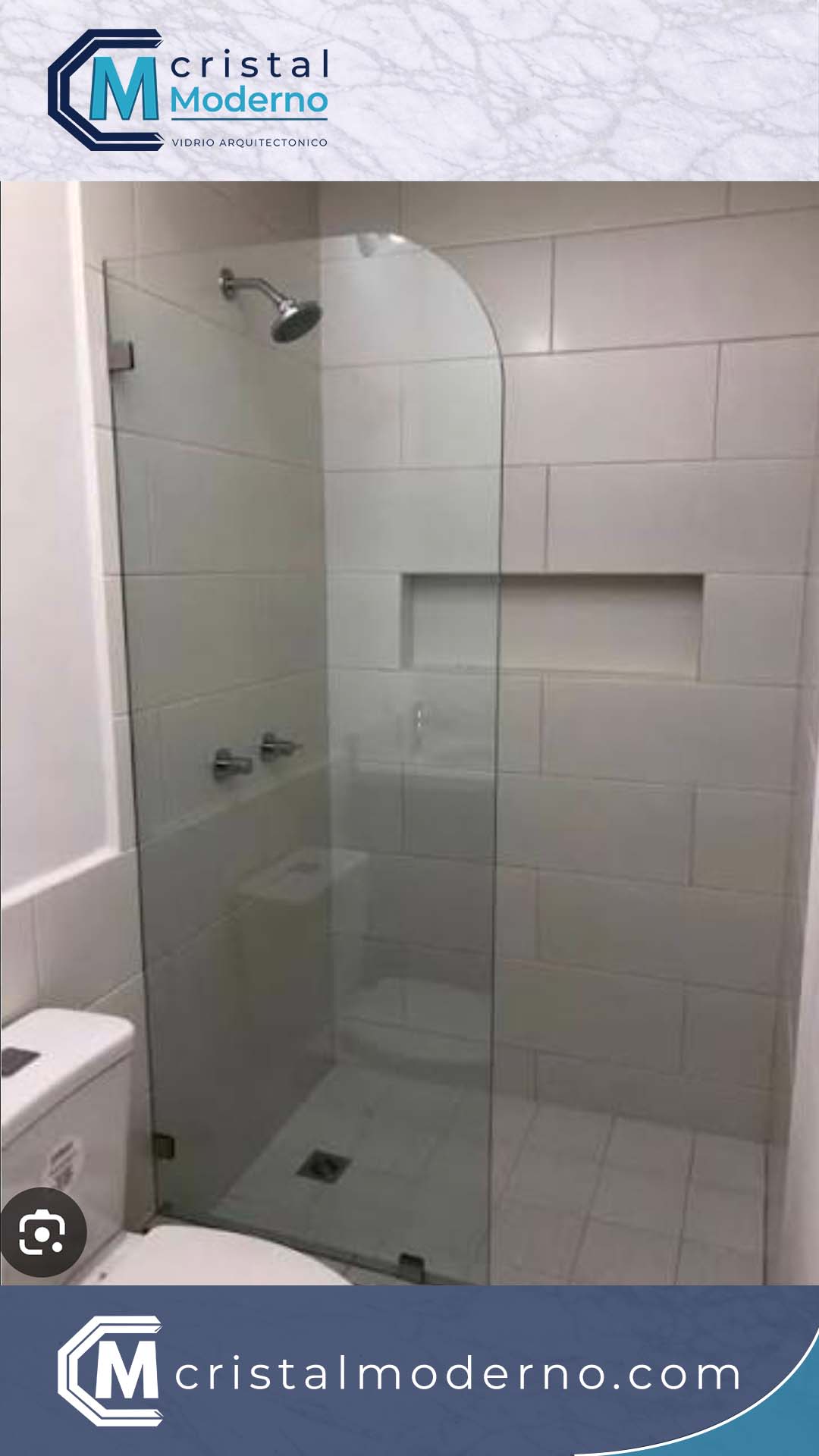 Mampara fija para ducha en vidrio templado