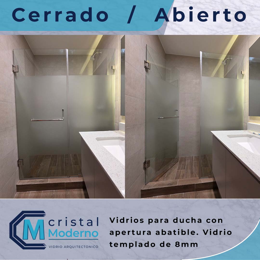 Puerta abatible para ducha con nevado